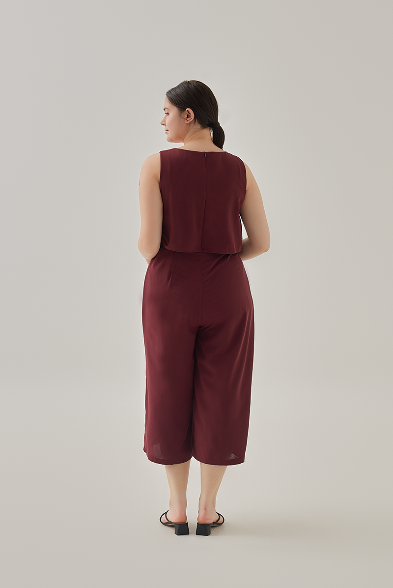 Nedra Sleeveless Jumpsuit in Burgundy