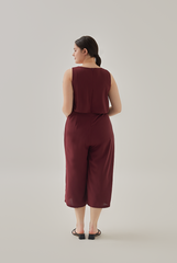 Nedra Sleeveless Jumpsuit in Burgundy