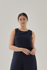 Nedra Sleeveless Jumpsuit in Navy Blue
