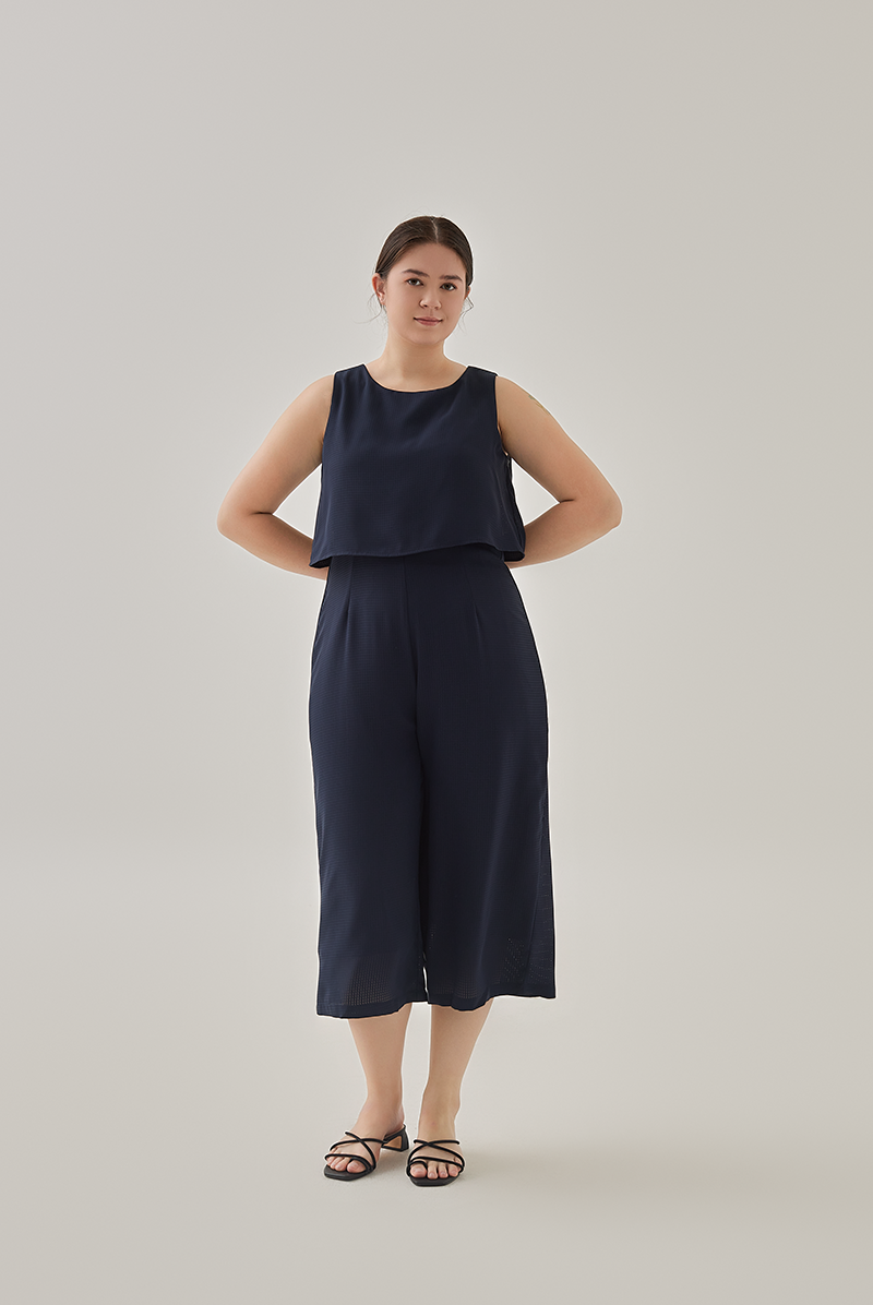 Nedra Sleeveless Jumpsuit in Navy Blue