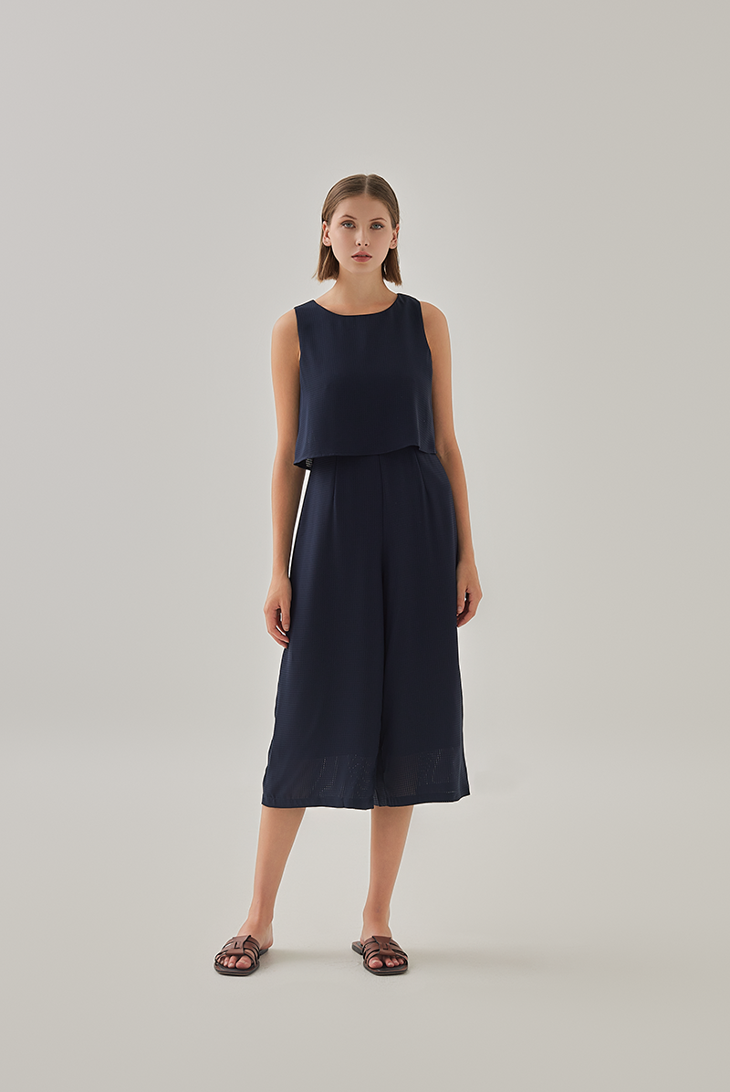 Nedra Sleeveless Jumpsuit in Navy Blue