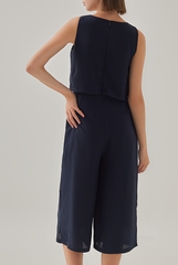 Nedra Sleeveless Jumpsuit in Navy Blue
