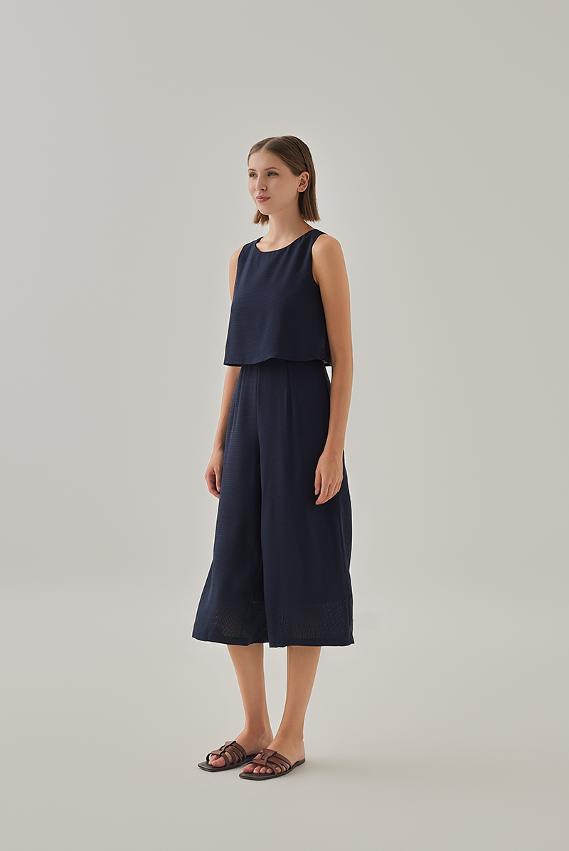 Nedra Sleeveless Jumpsuit in Navy Blue
