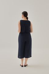 Nedra Sleeveless Jumpsuit in Navy Blue