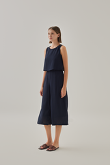 Nedra Sleeveless Jumpsuit in Navy Blue