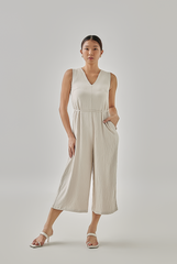 Helyna Textured Crop Jumpsuit in Oat