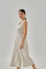 Helyna Textured Crop Jumpsuit in Oat
