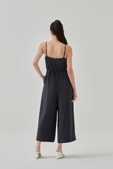 Mikenzie Wide Legged Jumpsuit in Charcoal