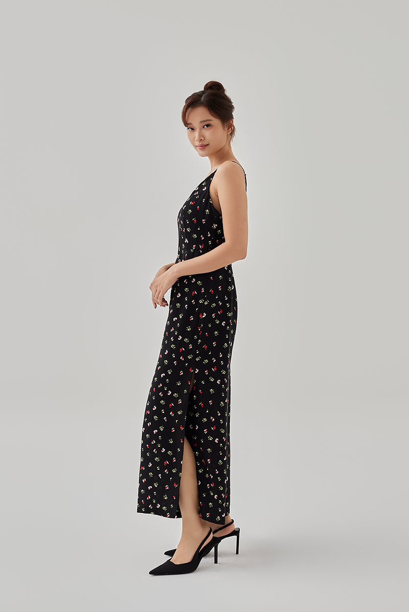 Black Sleeveless Jumpsuit Maxi Dress Size Small Criss Cross Back Stretch |  eBay