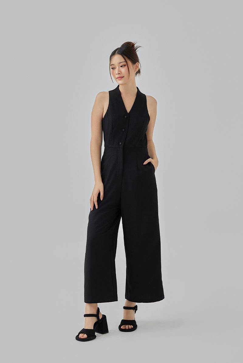 Karly Vest Jumpsuit in Black 