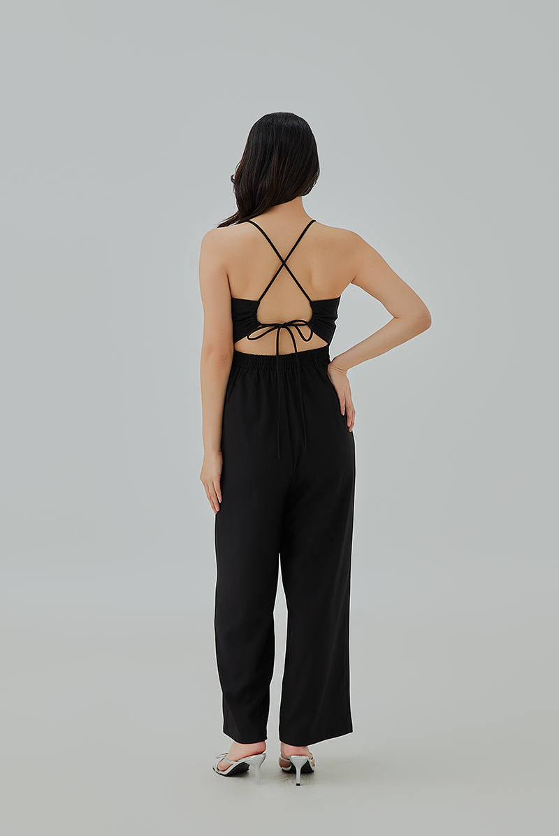 Nayla Criss Cross Back Jumpsuit XS Black