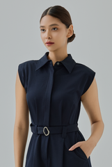 Zuri Padded Shoulder Jumpsuit