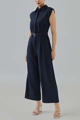 Zuri Padded Shoulder Jumpsuit