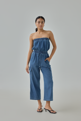 Tavia Denim Tube Jumpsuit