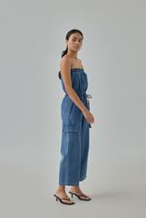 Tavia Denim Tube Jumpsuit