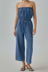 Tavia Denim Tube Jumpsuit
