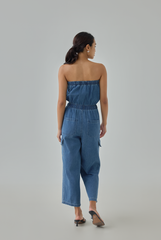 Tavia Denim Tube Jumpsuit