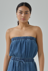 Tavia Denim Tube Jumpsuit