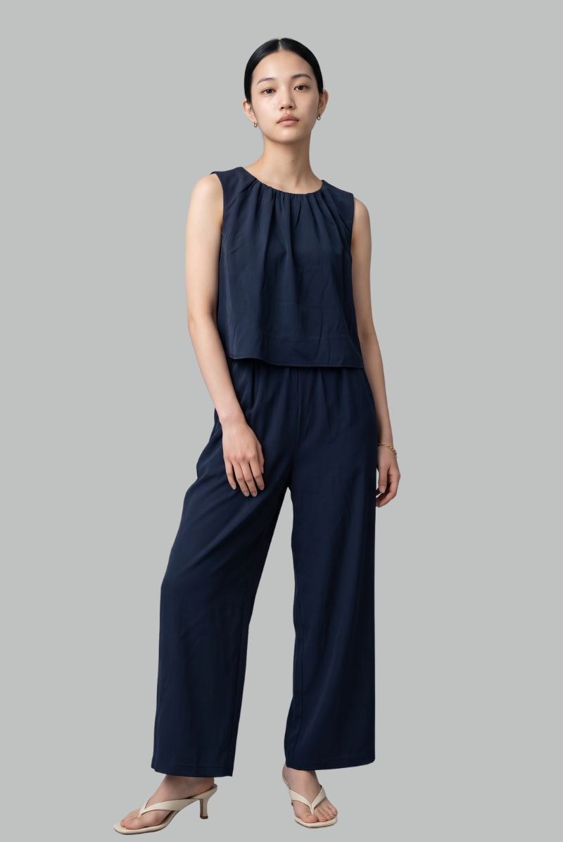 Celine Sleeveless Wide-Leg Jumpsuit