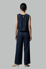Celine Sleeveless Wide-Leg Jumpsuit