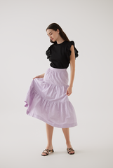 Celeste Tiered Midi Skirt in Lilac