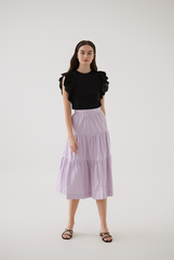 Celeste Tiered Midi Skirt in Lilac