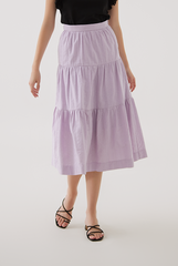 Celeste Tiered Midi Skirt in Lilac
