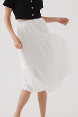 Lexie Tri-Tiered Skirt in White