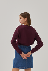 Jade Patch Pockets Denim Skirt in Mid Blue