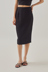 Tracey Fitted Pencil Skirt in Black