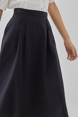Cassandra Structured A-Line Midi Skirt