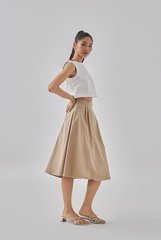 Cassandra Structured A-Line Midi Skirt