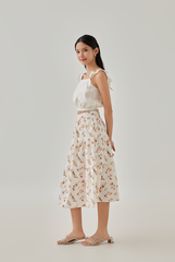 Baily Printed Tiered Skirt in White