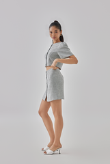 Madelyn Tweed Button Down Mini Skirt