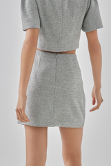 Madelyn Tweed Button Down Mini Skirt