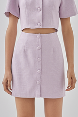 Madelyn Tweed Button Down Mini Skirt