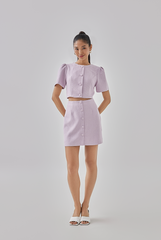 Madelyn Tweed Button Down Mini Skirt