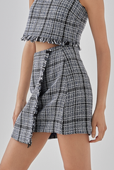 Nora Fringe Hem Tweed Skirt