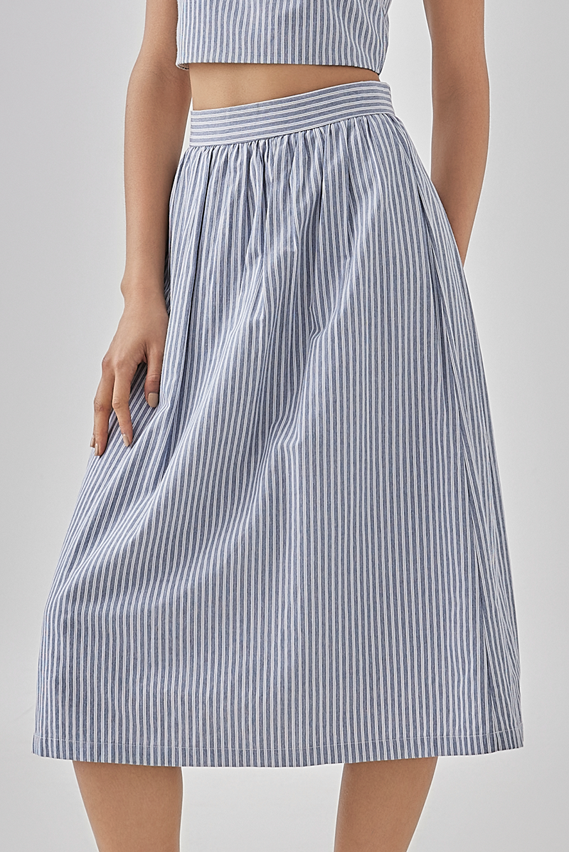 Chelsea Striped Midi Skirt