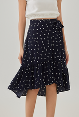 Antonina Printed High-Low Wrap Skirt