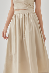 Ray High Waisted A-Line Skirt in Khaki