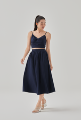 Ray High Waisted A-Line Skirt in Khaki