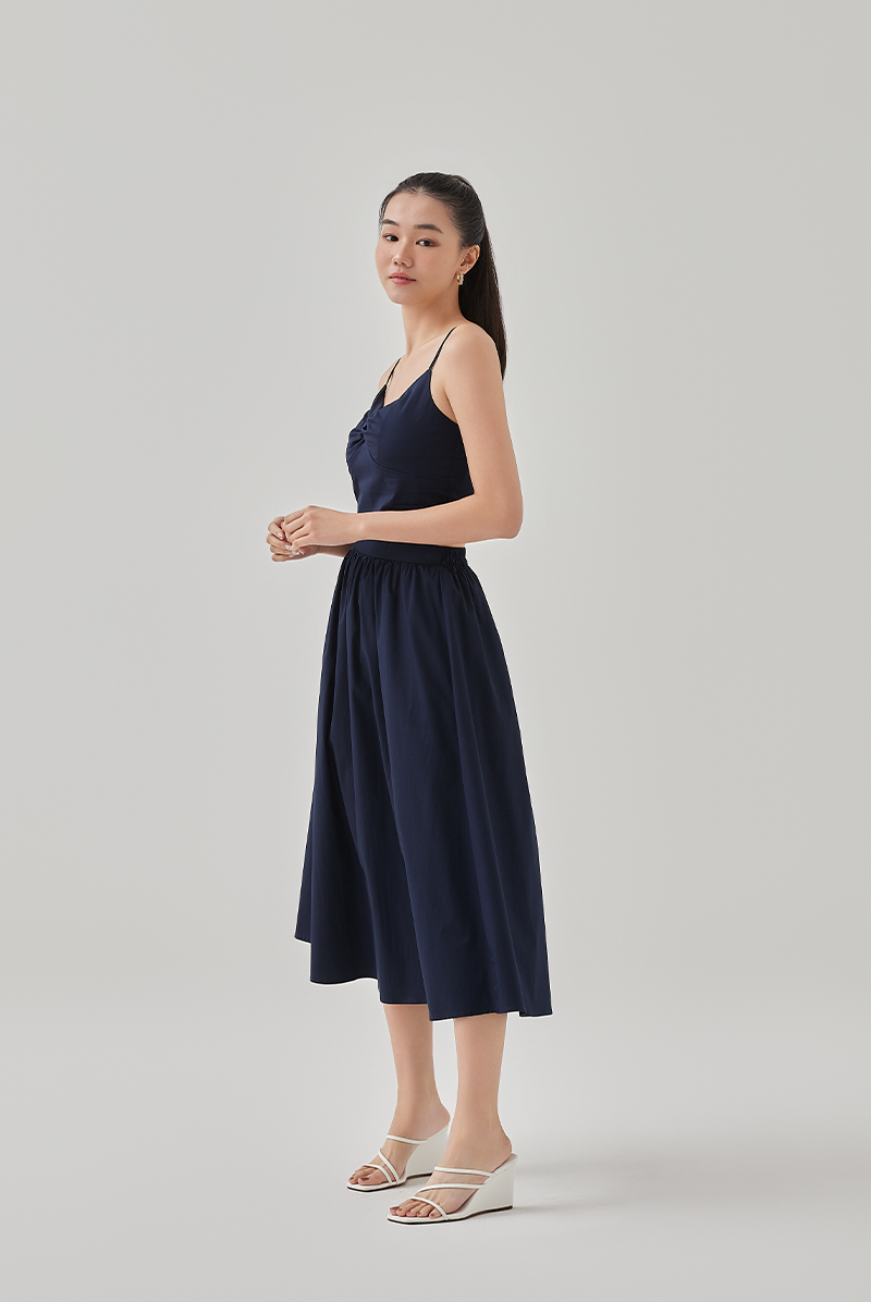 Ray High Waisted A-Line Skirt in Khaki