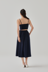 Ray High Waisted A-Line Skirt in Khaki