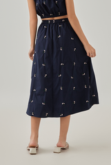 Penelope Elastic Waist A-Line Skirt