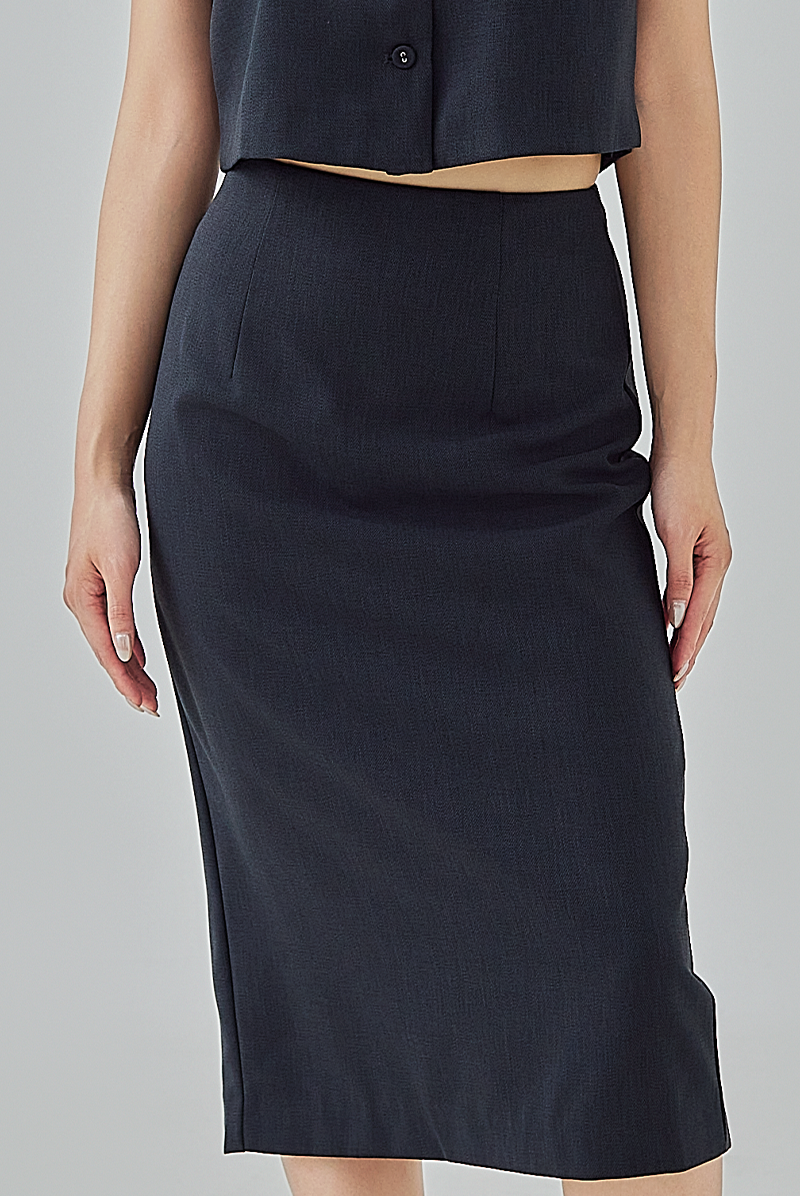 Giada Straight Skirt in Dark Blue