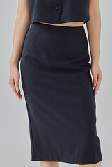Giada Straight Skirt in Dark Blue
