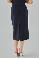 Giada Straight Skirt in Dark Blue