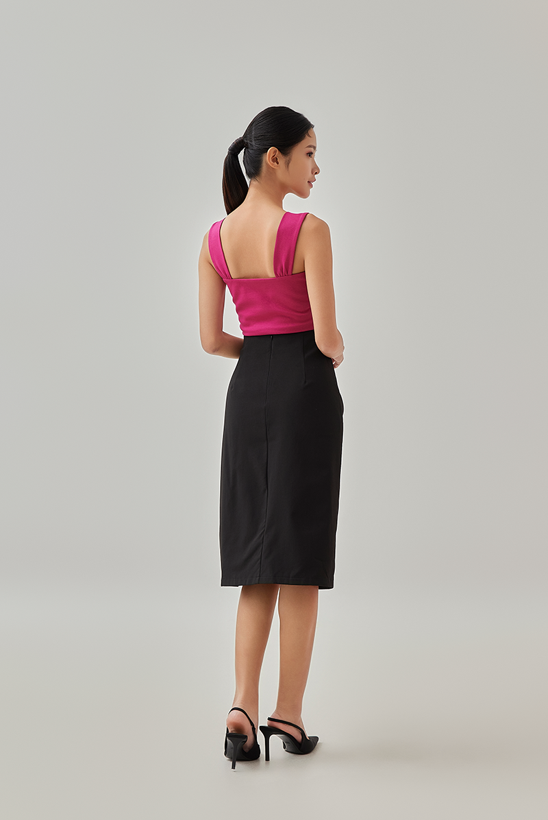 Marissa Side Ruched Skirt in Black