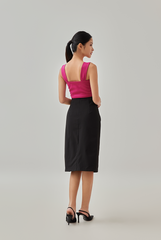 Marissa Side Ruched Skirt in Black